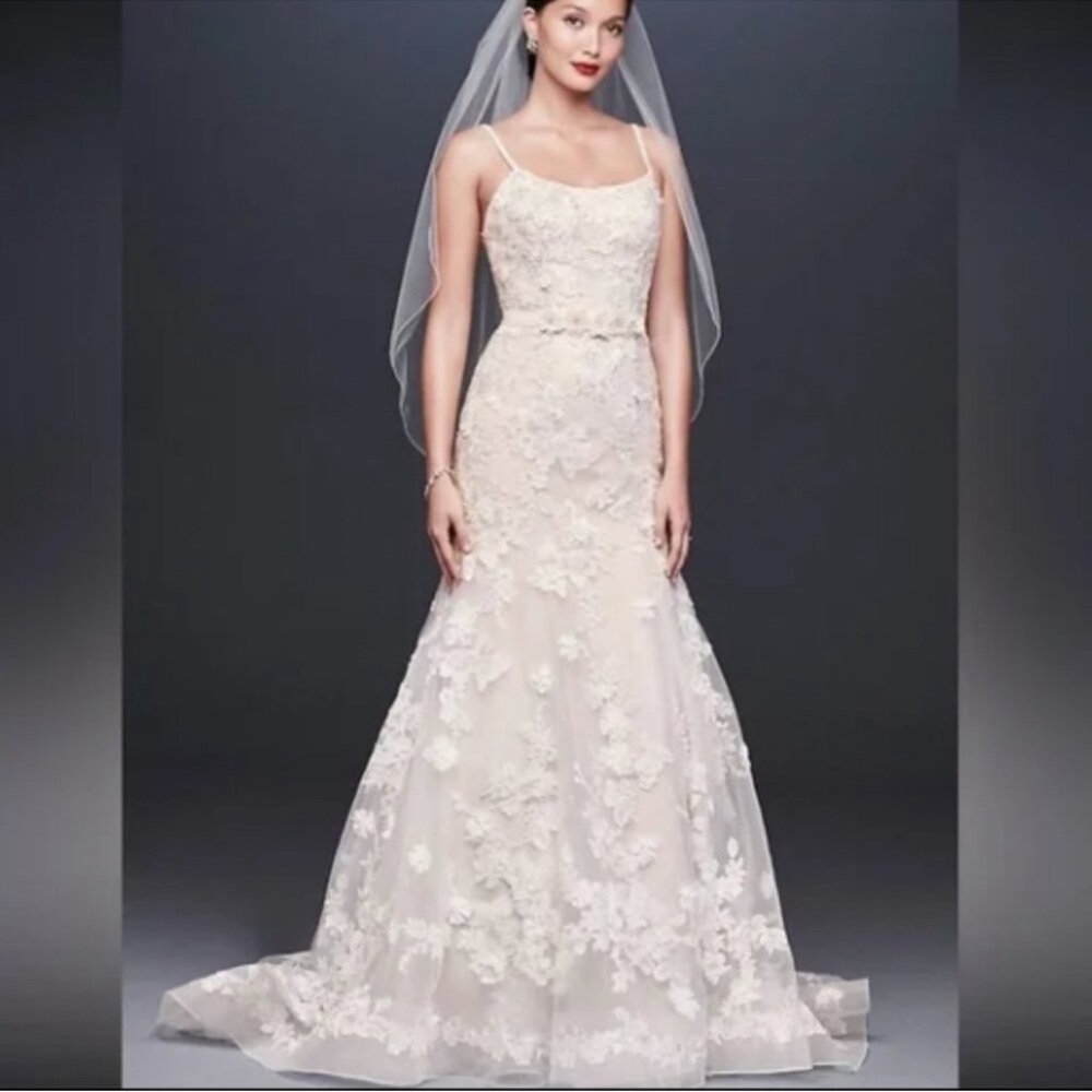Oleg Cassini Cream floral Wedding Gown